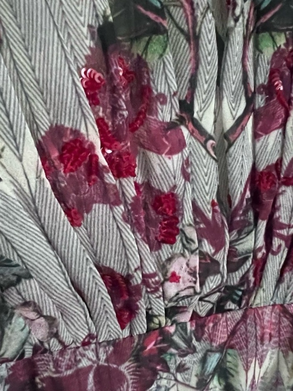 Anthropologie Floral Halter Maxi Dress in Blue, Red, Green - Picture 5 of 6